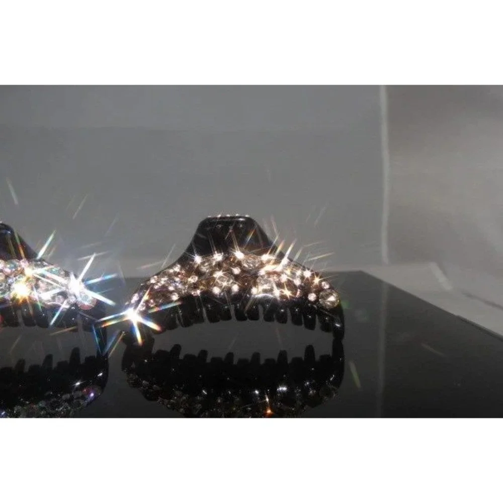 Sparkling Rhinestone Claw Clip Black Hair Accessory Women Elegant Updo Styling‎